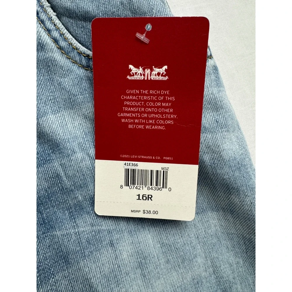 Levis Girls 16 High Rise Pull On Denim Skirt Light Wash‎ Paperbag Waist  NWT